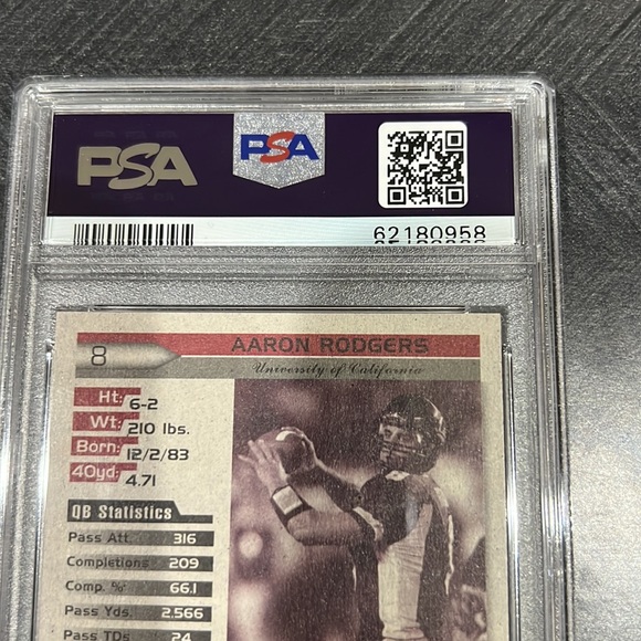 Aaron Rodgers 2005 SA-GE Hit #8 GRADED PSA GEM MINT 10 ROOKIE RC PACKERS - Picture 4 of 6